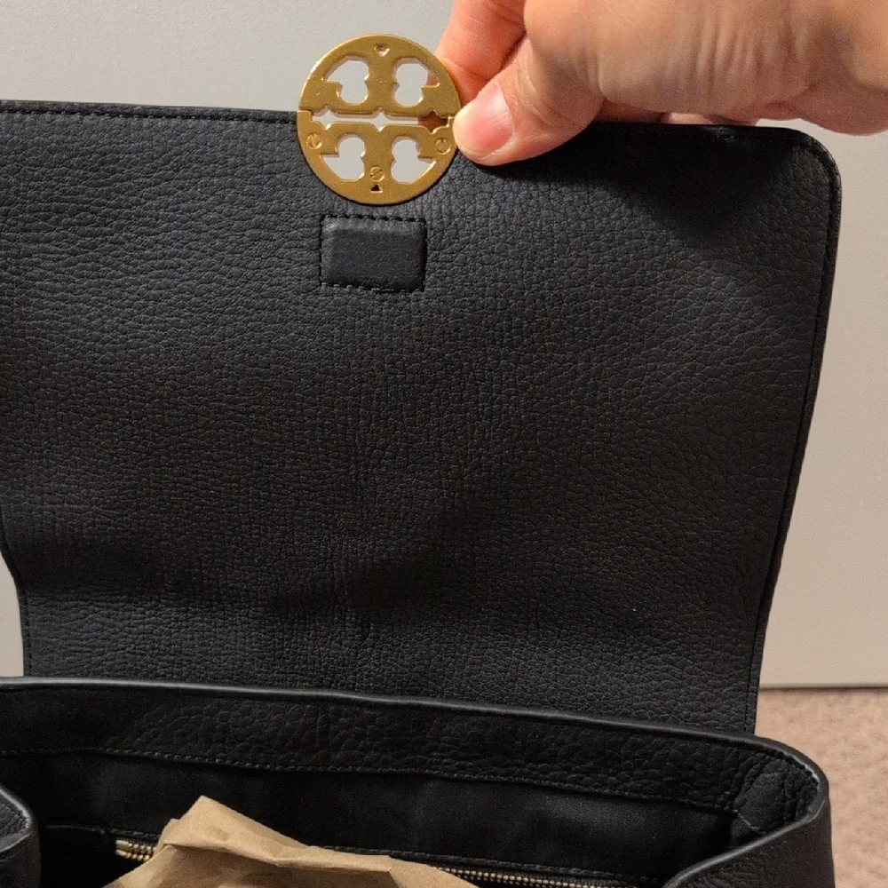 Tory Burch Black Mini Chelsea Backpack with Gold Accent EUC